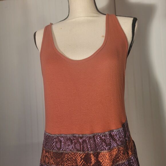 Anthropologie Large Tall maxi long dress snake print texture stretch tank - Picture 8 of 15